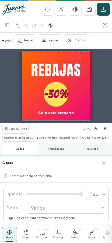 Juanva en un móvil